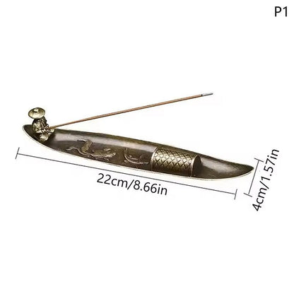 BoatStyle Incense Holder Old Man Fishing JapaneseInspired Aromatherapy Burner 4
