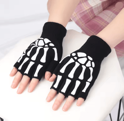 Glowbone Skull Fingerless Gloves 1