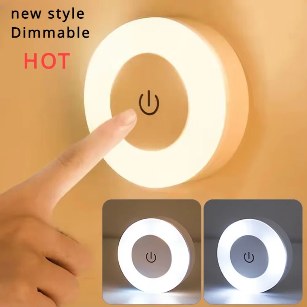 Mood Light Dimmable Magnetic Rechargeable Lamp – Portable Round USB Neon Decoration for Room