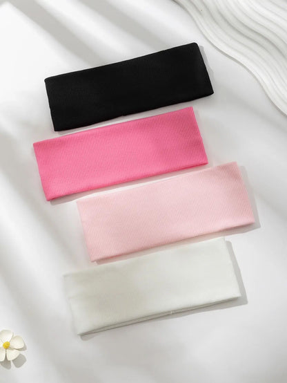 Solid Color Elastic Hair Bands For Women 5