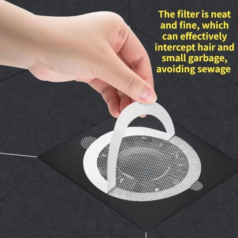 Disposable Floor Sewer Stickers  Bathtub Mesh Filter Sticker Drain Blocker For Bathroom 2