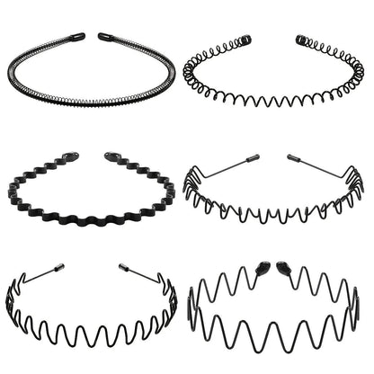 Unisex Metal Hairband Set (6 Pack)