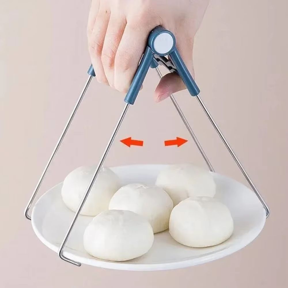 Tongs Kitchen Steamer And BBQ Clip  AntiSlip Pot Clamp For Microwave Oven And Tray Use 1