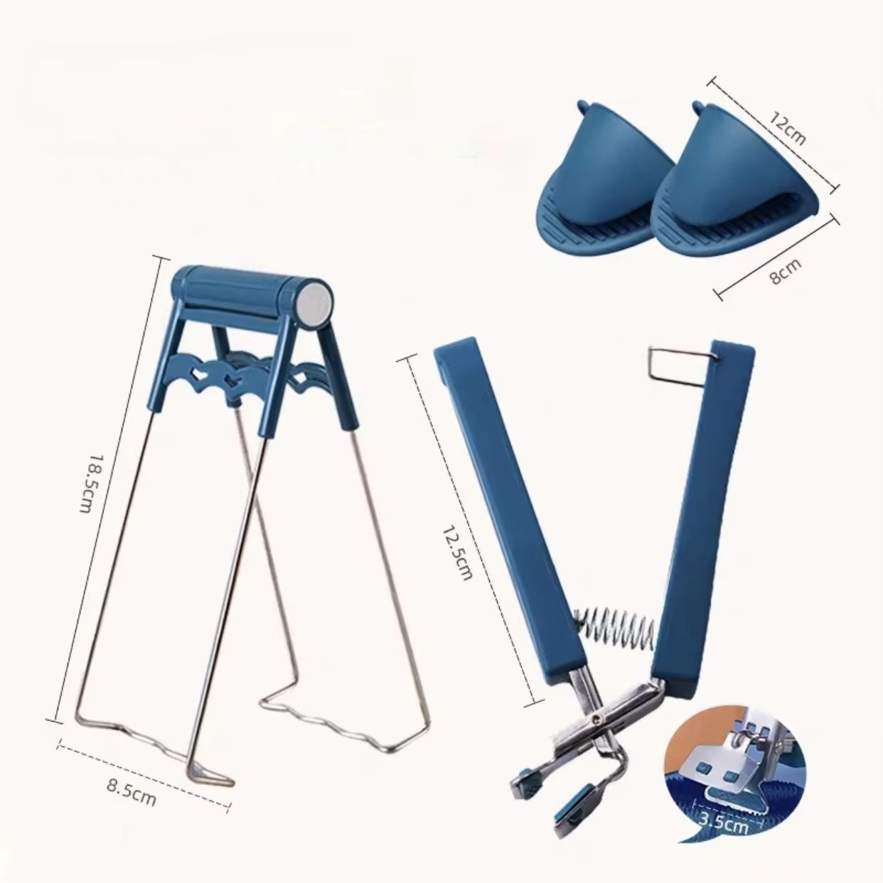 Tongs Kitchen Steamer And BBQ Clip  AntiSlip Pot Clamp For Microwave Oven And Tray Use 5