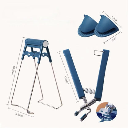 Tongs Kitchen Steamer And BBQ Clip  AntiSlip Pot Clamp For Microwave Oven And Tray Use 5