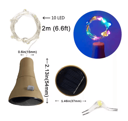 SolarGlow Bottle Stopper Light String 6
