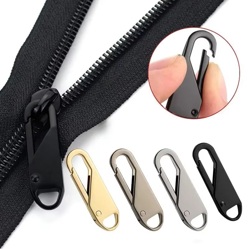 5PCS Universal Zipper Puller Set  Detachable Metal Zipper Heads Repair Kit For DIY Crafts And Cloth 4