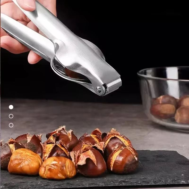 2 in 1 Stainless Steel Chestnut Opener and Nutcracker – Quick Shelling Kitchen Tool