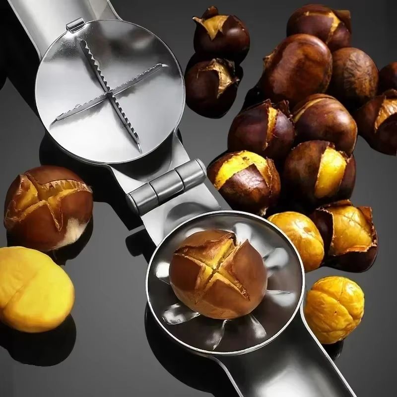 2 In 1 Stainless Steel Chestnut Opener And Nutcracker  Quick Shelling Kitchen Tool 1