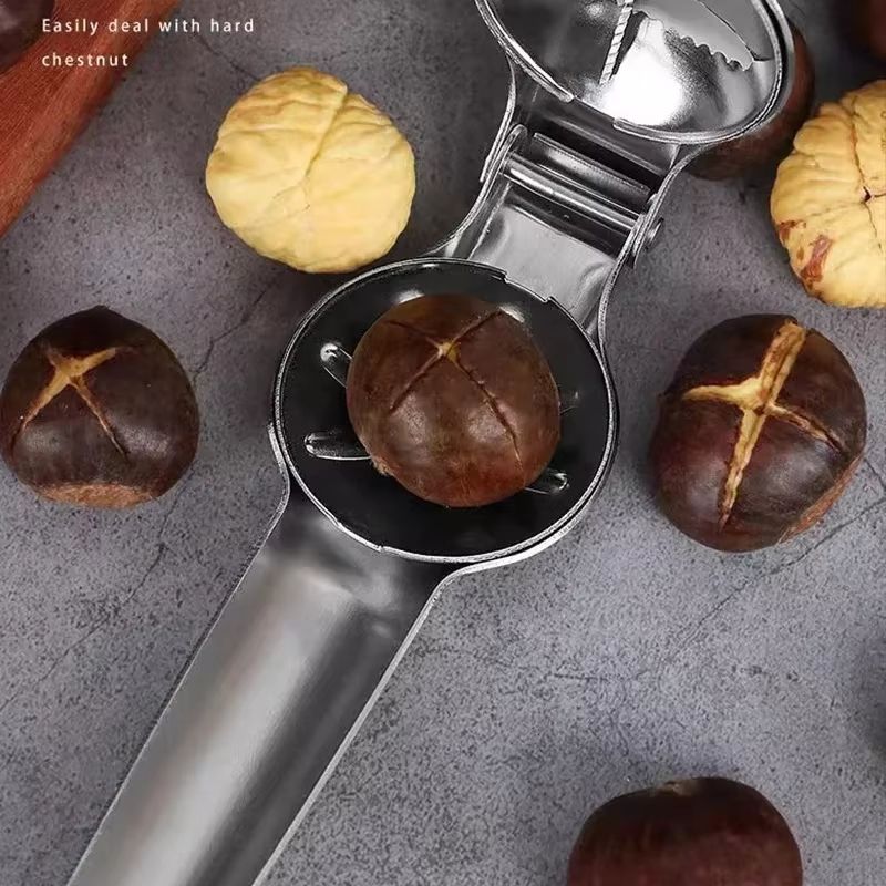 2 In 1 Stainless Steel Chestnut Opener And Nutcracker  Quick Shelling Kitchen Tool 2