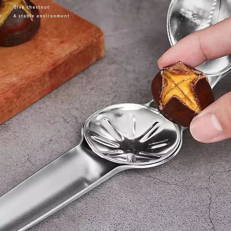 2 In 1 Stainless Steel Chestnut Opener And Nutcracker  Quick Shelling Kitchen Tool 3