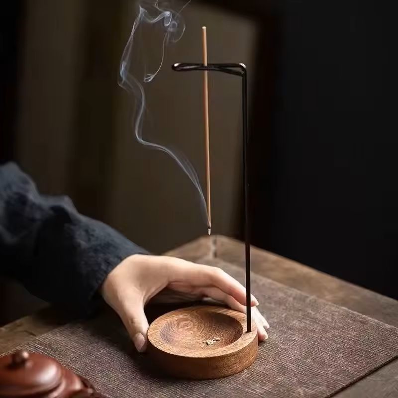 UpsideDown Wooden Incense Burner Tray  Round Stick Holder For Home Yoga  Meditation 2