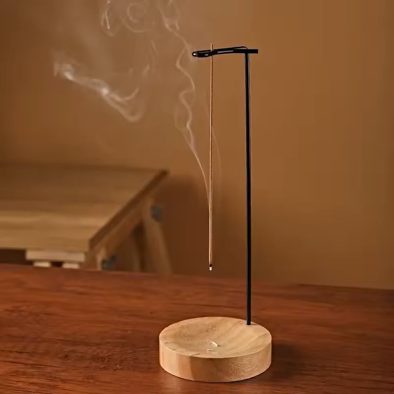 UpsideDown Wooden Incense Burner Tray  Round Stick Holder For Home Yoga  Meditation 6