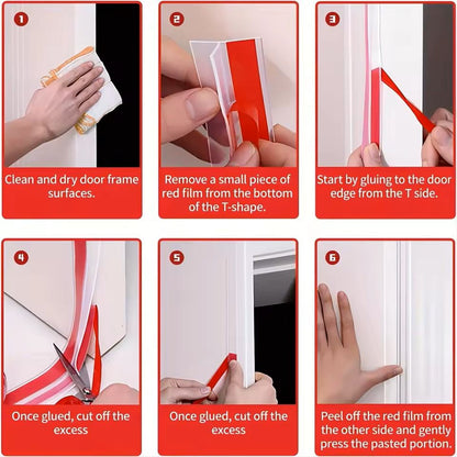 TShaped Transparent Silicone Windproof Seal Strip  Door  Glass Gap Weatherproofing 3