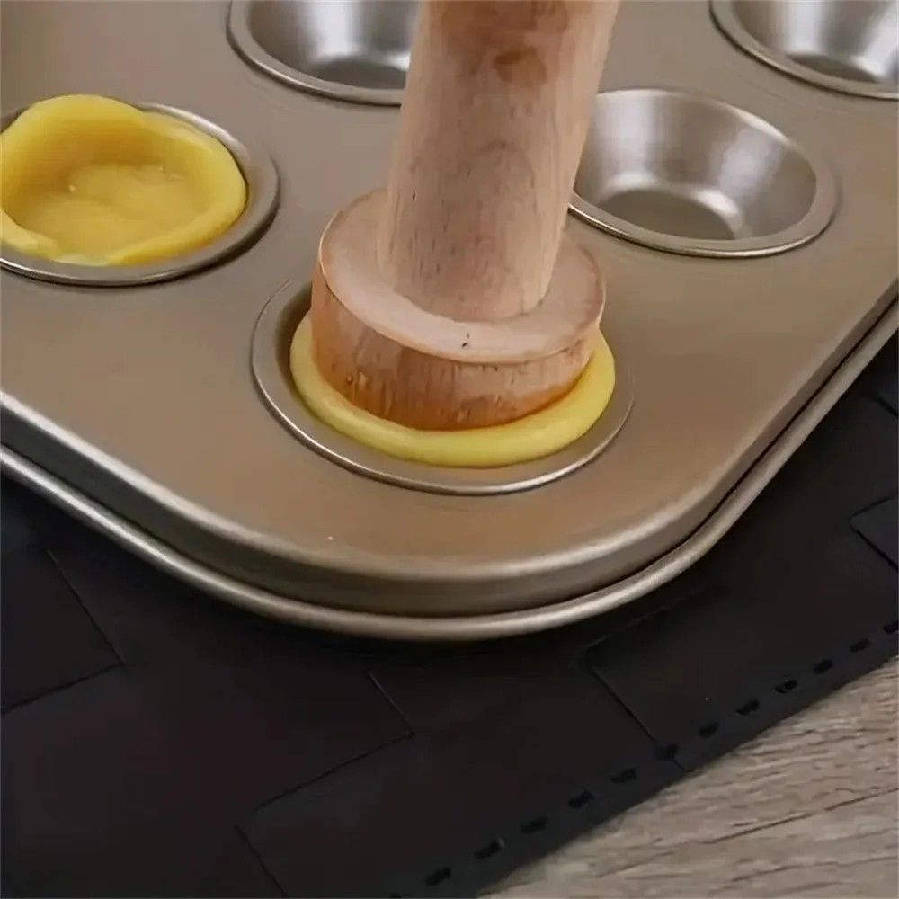 Premium Wooden Egg Tart Mold Double Side Pastry Tamper For Baking Tarts And Mini Pies 4