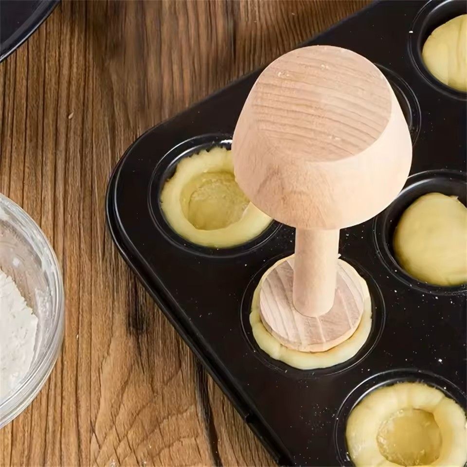 Premium Wooden Egg Tart Mold Double Side Pastry Tamper For Baking Tarts And Mini Pies 5