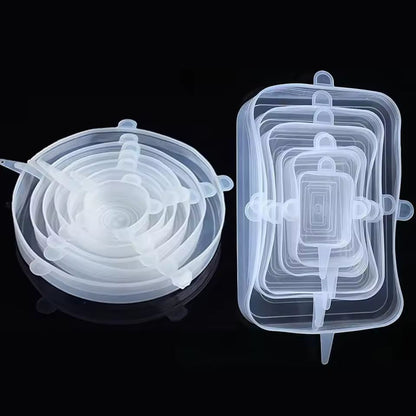 EcoSeal Silicone StretchLid Set  6Piece Universal Food Covers 12