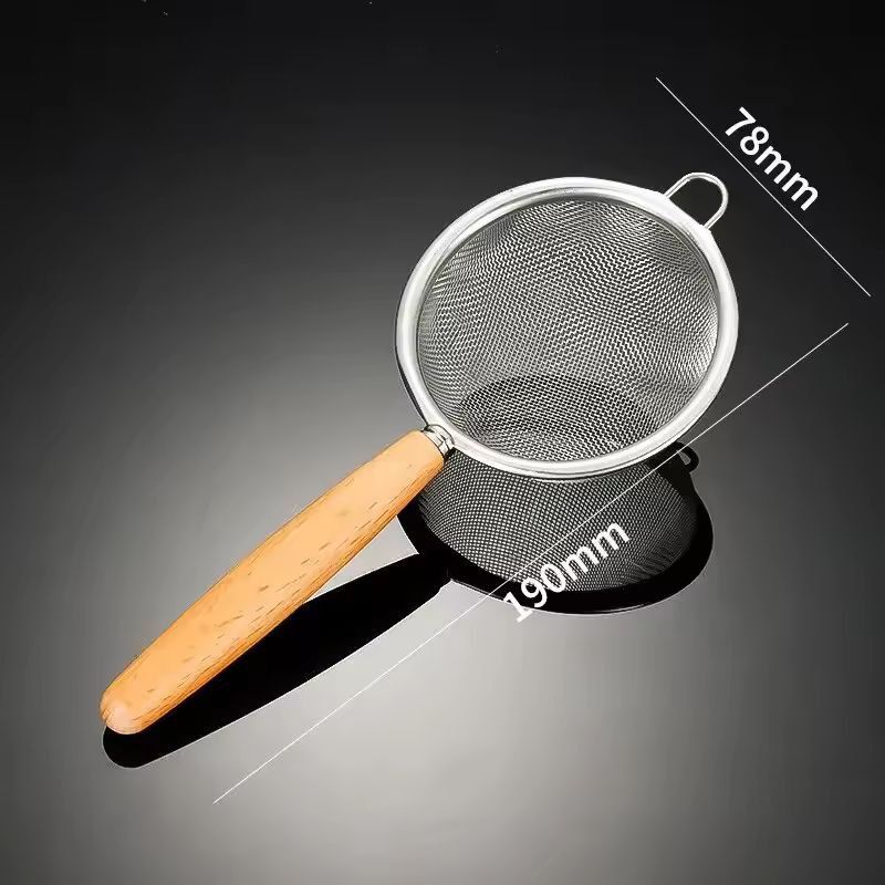 Premium 304 Stainless Steel Mesh Filter Spoon With Wooden Handle  MultiUse Kitchen  Frying Oil Skim 9