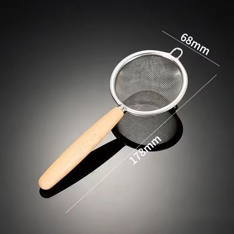 Premium 304 Stainless Steel Mesh Filter Spoon With Wooden Handle  MultiUse Kitchen  Frying Oil Skim 10