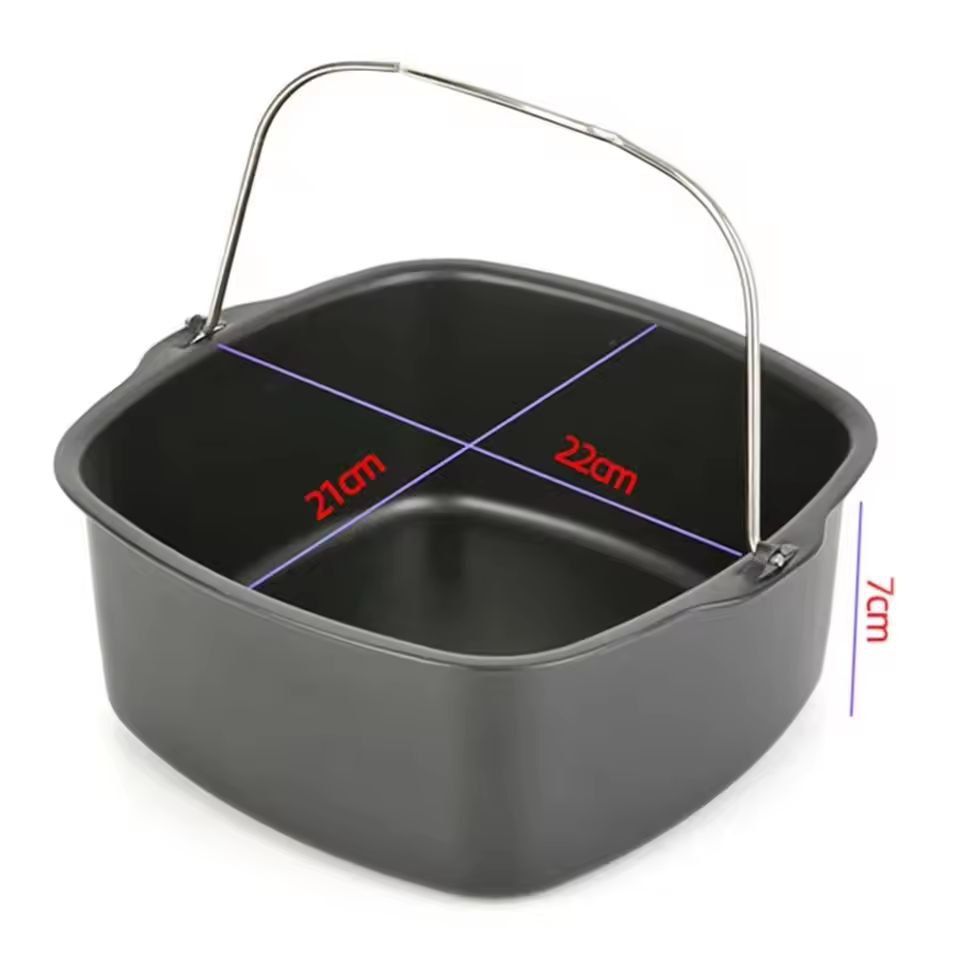 AirFryer Easy Bake NonStick Tray  Basket Set Premium Cake  Baking Pan For Air Fryer Accessories 9