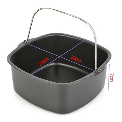 AirFryer Easy Bake NonStick Tray  Basket Set Premium Cake  Baking Pan For Air Fryer Accessories 9
