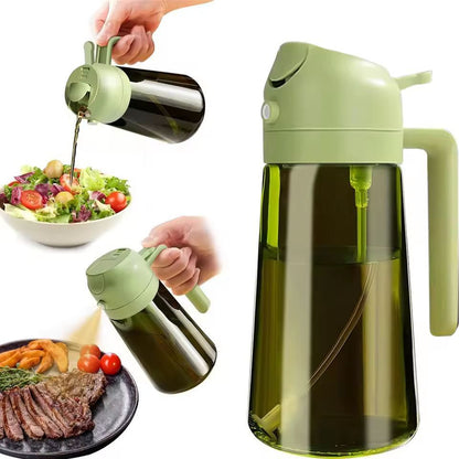 HeritageGuard 470 Ml DarkGreen Glass Oil Dispenser  Sprayer  Premium LightBlocking Kitchen Bottle 8