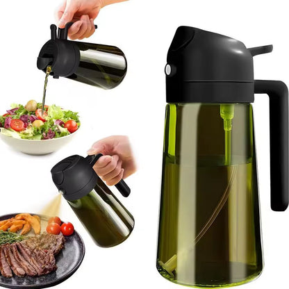 HeritageGuard 470 Ml DarkGreen Glass Oil Dispenser  Sprayer  Premium LightBlocking Kitchen Bottle 9