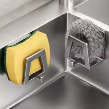 Stainless Steel Adhesive Sponge Holder  Rustproof Sink Caddy Organizer For Fast Drying 1