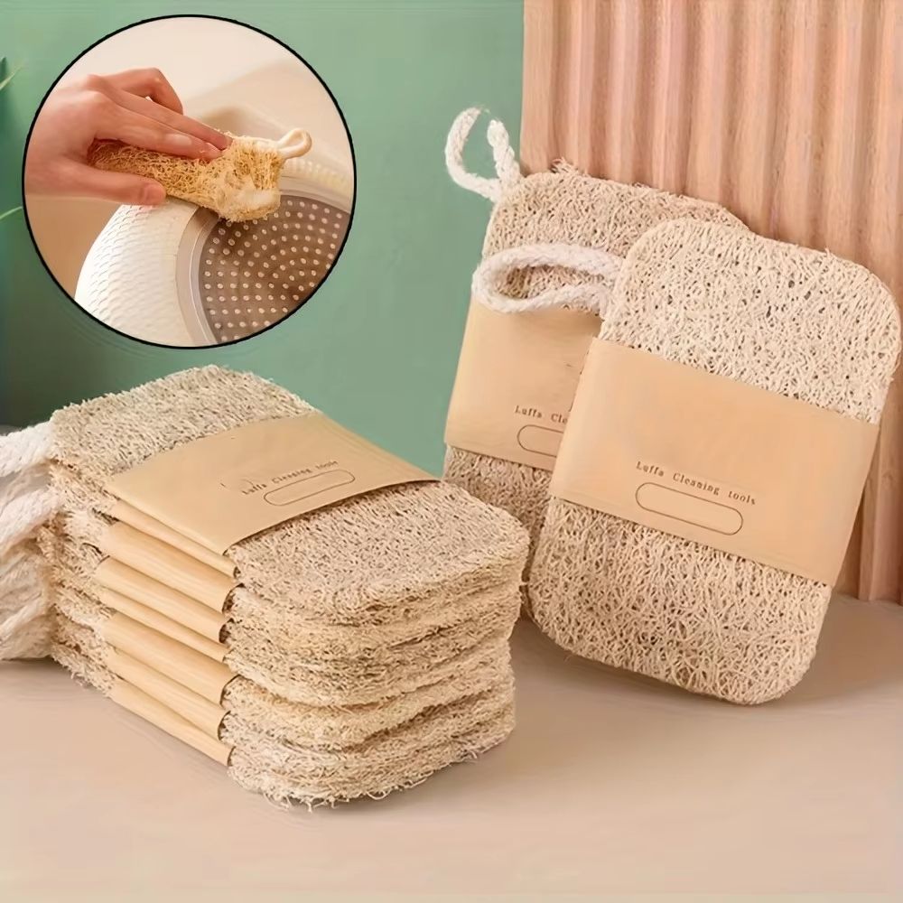Natural Luffa Dish Sponge – Eco Friendly Non Scratch Kitchen Scrubber