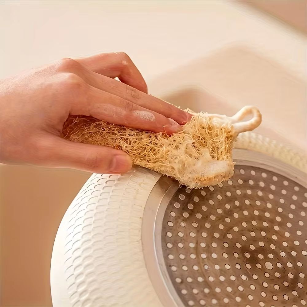 Natural Luffa Dish Sponge  Eco Friendly Non Scratch Kitchen Scrubber 2
