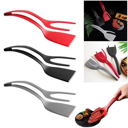 2 In 1 Silicone Egg Flipper Spatula Tongs For Non Stick Cooking 1