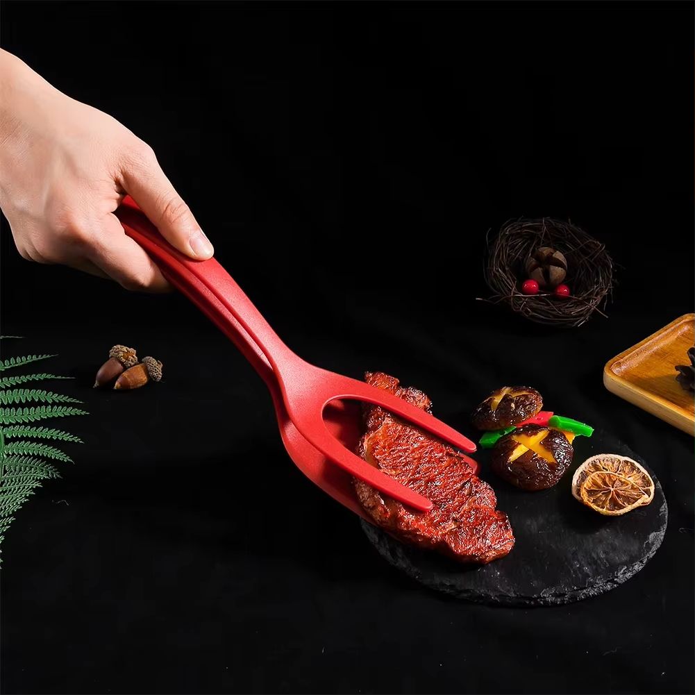 2 In 1 Silicone Egg Flipper Spatula Tongs For Non Stick Cooking 4