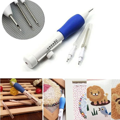 Embroidery Punch Needle Kit Stitching Tool Set Magic Needle Pen For DIY Sewing 1
