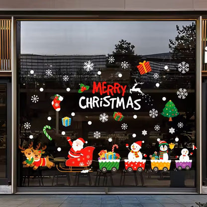 137 Pieces Snowflake  Window Flower Electrostatic PVC Stickers Reusable Winter Decor Set 3