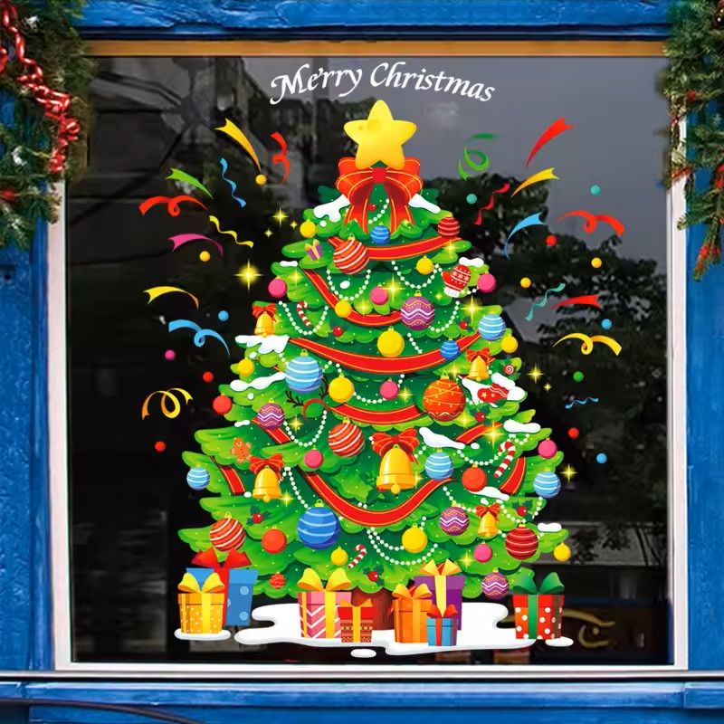 137 Pieces Snowflake  Window Flower Electrostatic PVC Stickers Reusable Winter Decor Set 11