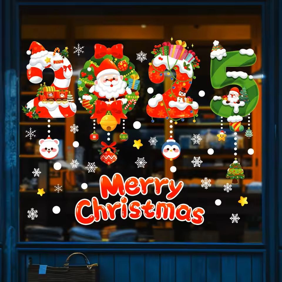 137 Pieces Snowflake  Window Flower Electrostatic PVC Stickers Reusable Winter Decor Set 5