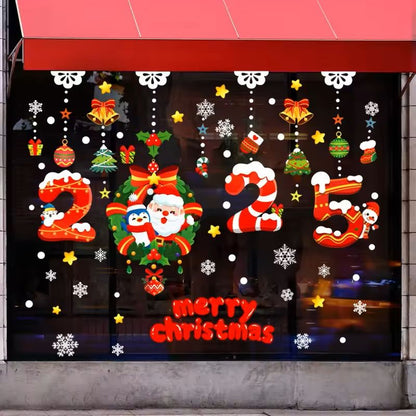 137 Pieces Snowflake  Window Flower Electrostatic PVC Stickers Reusable Winter Decor Set 9
