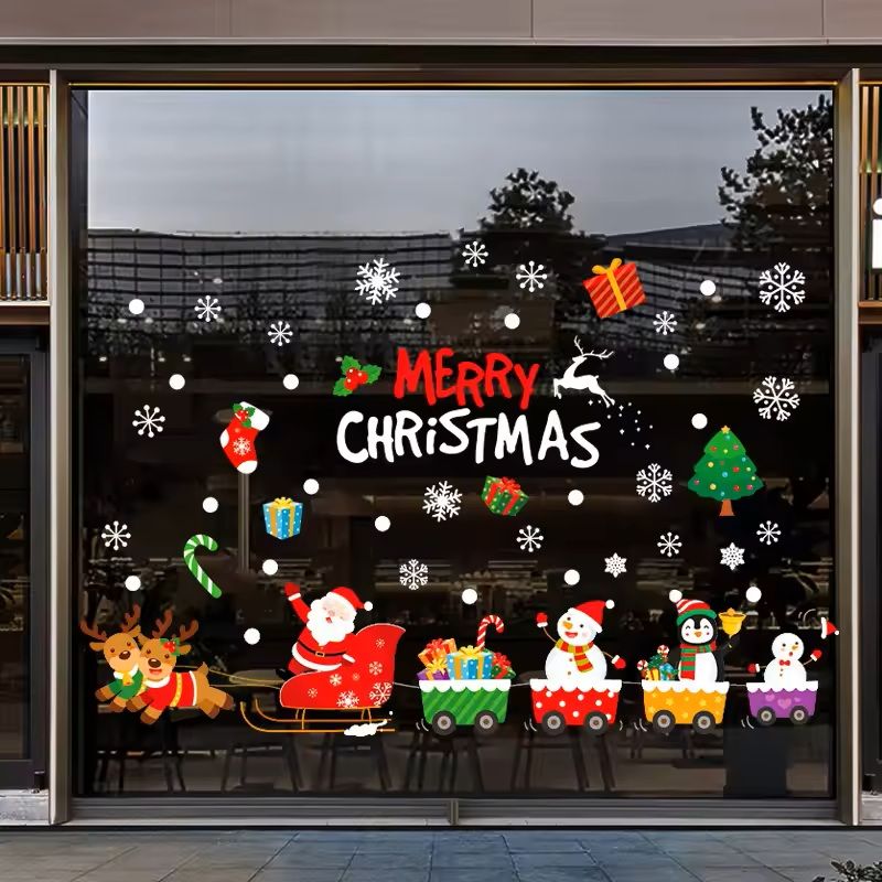137 Pieces Snowflake & Window Flower Electrostatic PVC Stickers Reusable Winter Decor Set