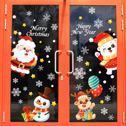 137 Pieces Snowflake  Window Flower Electrostatic PVC Stickers Reusable Winter Decor Set 12