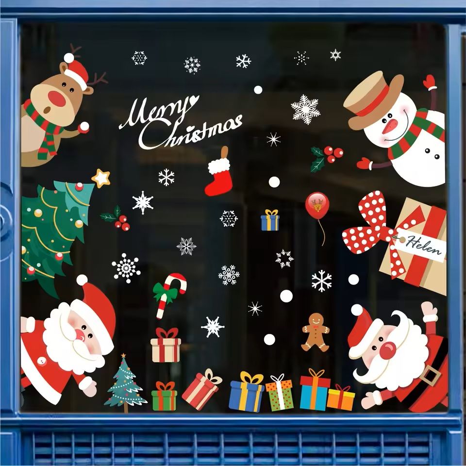 137 Pieces Snowflake  Window Flower Electrostatic PVC Stickers Reusable Winter Decor Set 20