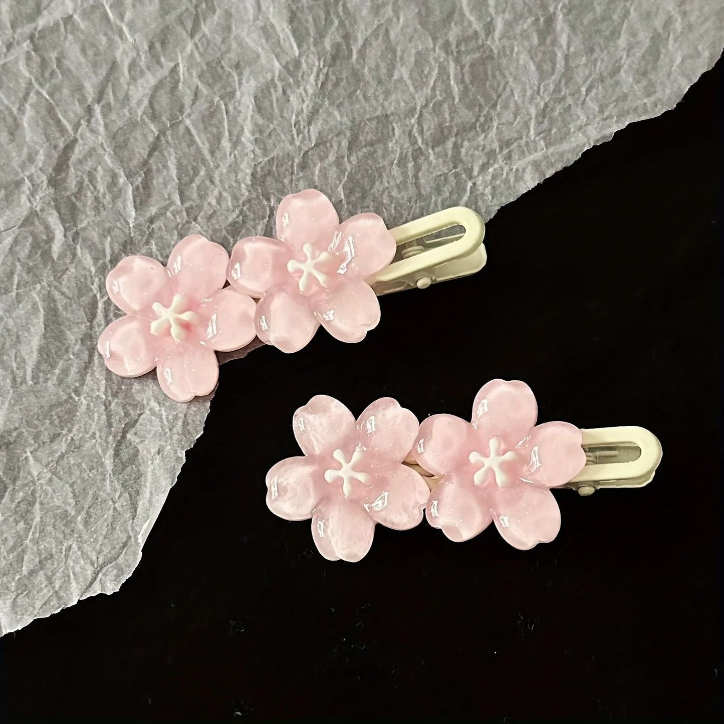Five Petal Colorful Flower Hair Clip For Women 1