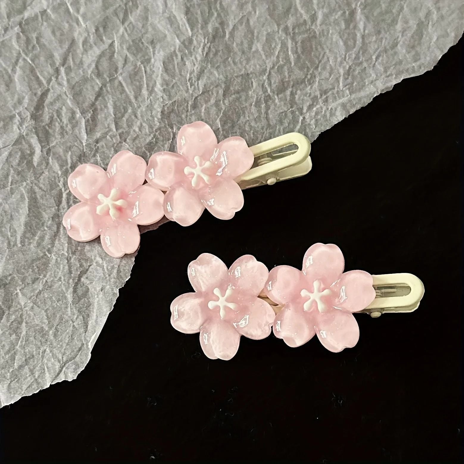 Five Petal Colorful Flower Hair Clip For Women 1