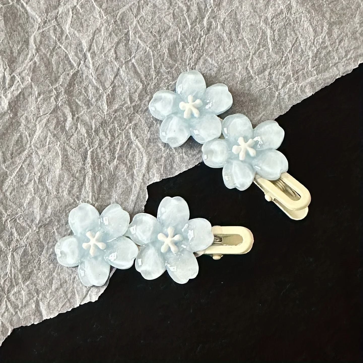 Five Petal Colorful Flower Hair Clip For Women 8