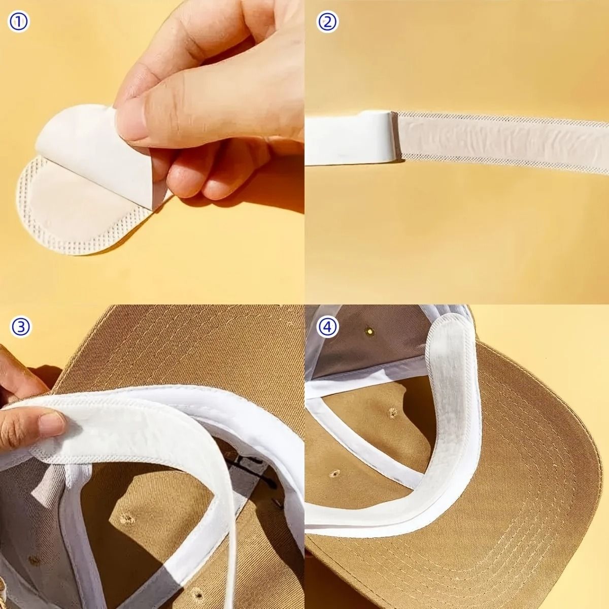 Disposable Sweat Absorbent Hat Patches For Baseball Caps 4