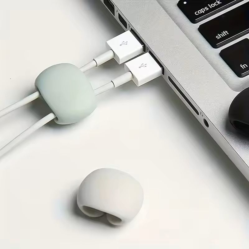 6Pack Silicone Cable Organizers  MultiUse Cord Wraps For Earphones  Charging Cables 1