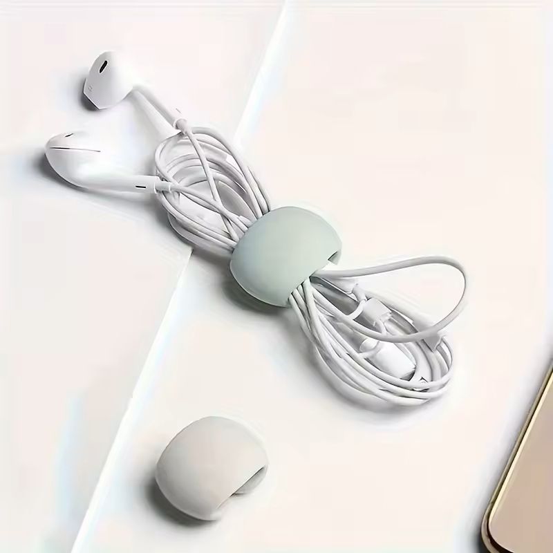 6Pack Silicone Cable Organizers  MultiUse Cord Wraps For Earphones  Charging Cables 2