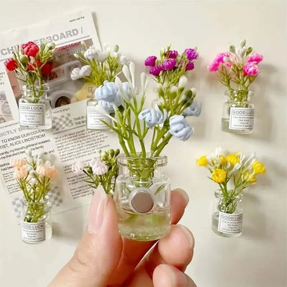 Mini Vase Magnet Set Cute Small Refrigerator Flower Vases Kitchen Decoration Gift 1