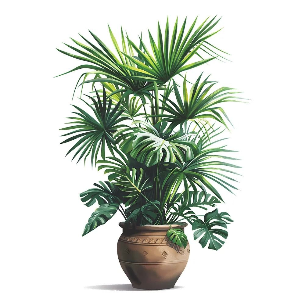 Green Plant Wall Decor Sticker For Home Living Room Bedroom Self Adhesive Potted Leaf Design 6