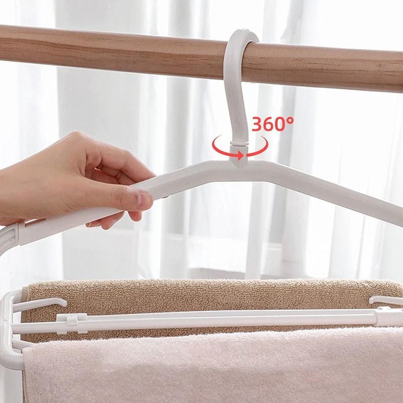 Plastic Clothes Hanger Space Saving Scalable T Shirt Dress Coat Towel Hanger 2
