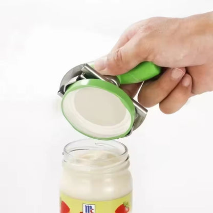 LaborSaving Stainless Steel Can  Bottle Opener  Adjustable Rotating Lid Grip Tool 1